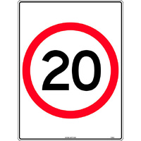 20 In Roundel Traffic Safety Sign Aluminium 600x450mm