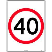 40 In Roundel Traffic Safety Sign Aluminium 600x450mm