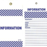 Blue Information Tags with string Pack of 25