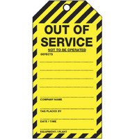 Out of Service Not To Be Operated Lockout Tag Cardboard Pack of 25